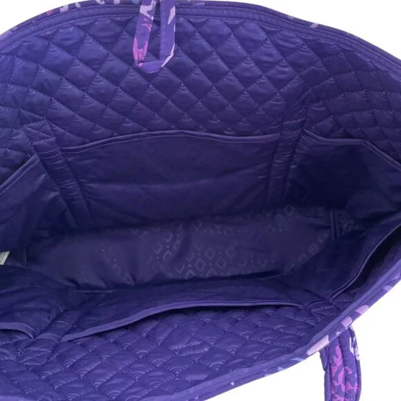 Vera Bradley Paisley Amethyst Vera Tote Bag - Picture 2 of 9